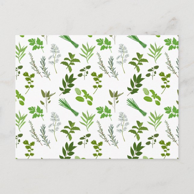 Cartes Pour Fêtes Annuelles Cuisine verte Herbes de jardin culinaires (Devant)