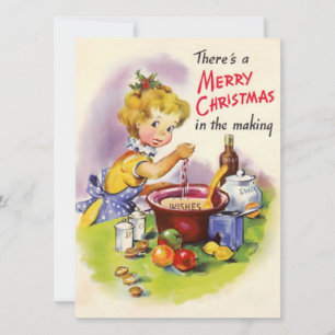 Cartes Pour Fêtes Annuelles Cuisine Vintage de Noël Cuisine de la dame