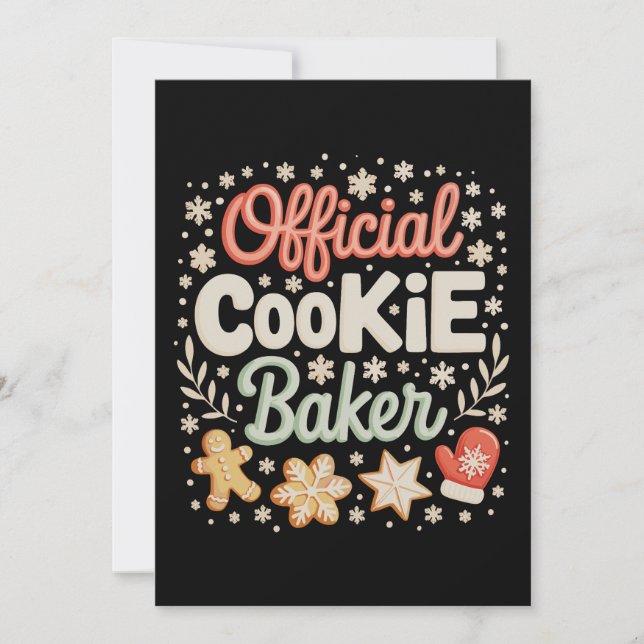 Cartes Pour Fêtes Annuelles Cuisinier officiel Baker Noël Noël Noël Noël Famil (Devant)