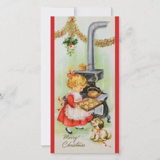 Cartes Pour Fêtes Annuelles Cuisinières de Noël à la maison (Devant)