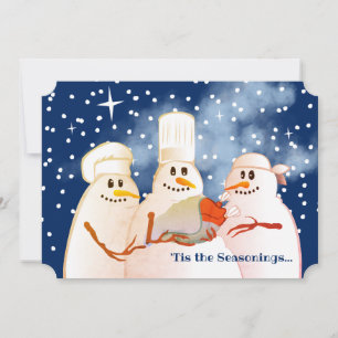 Cartes Pour Fêtes Annuelles Cuisiniers avertis bonhomme de neige cuisine Noël