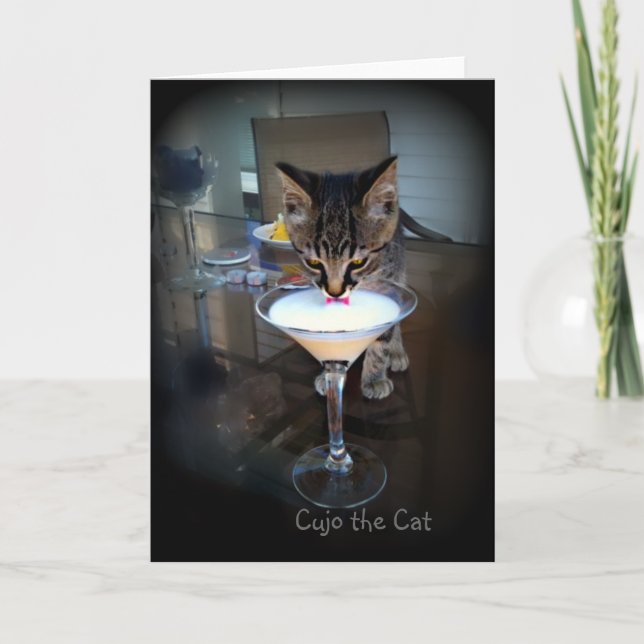 Cartes Pour Fêtes Annuelles Cujo le chat Milktini (Devant)