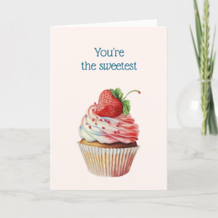 Cartes Pour Fêtes Annuelles Cupcake de fraise dessert Saint Valentin