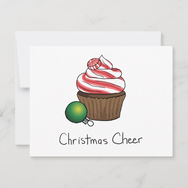 Cartes Pour Fêtes Annuelles Cupcake de Noël (Devant)