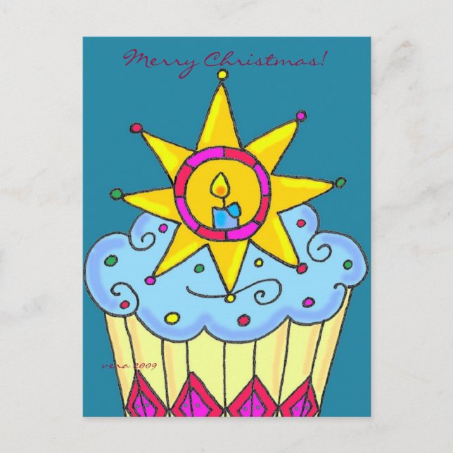 Cartes Pour Fêtes Annuelles Cupcake de Noël ukrainien à personnaliser (Devant)