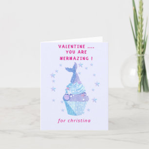 Cartes Pour Fêtes Annuelles cupcake de sirène magique Saint-Valentin