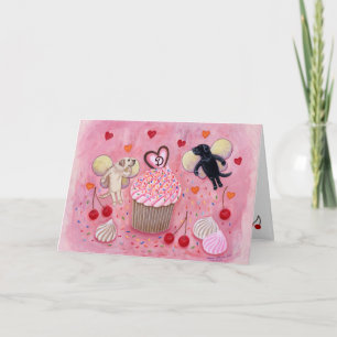 Cartes Pour Fêtes Annuelles Cupcake et laboratoires monogrammes Valentine