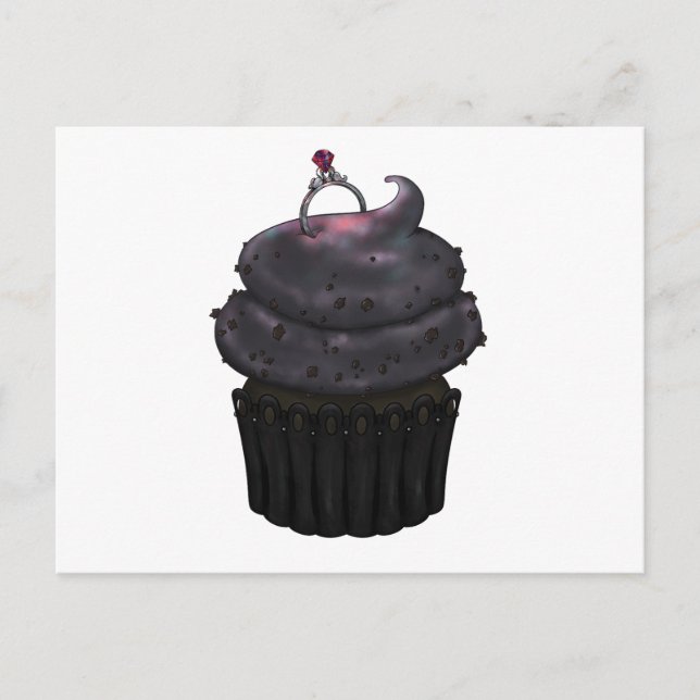 Cartes Pour Fêtes Annuelles Cupcake Fiançailles doux (Devant)