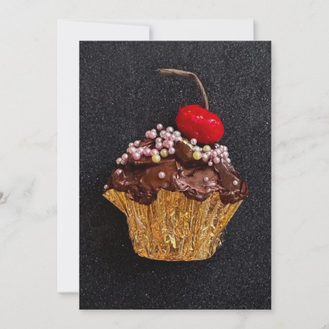 Cartes Pour Fêtes Annuelles Cupcake Pearl au chocolat (Devant)