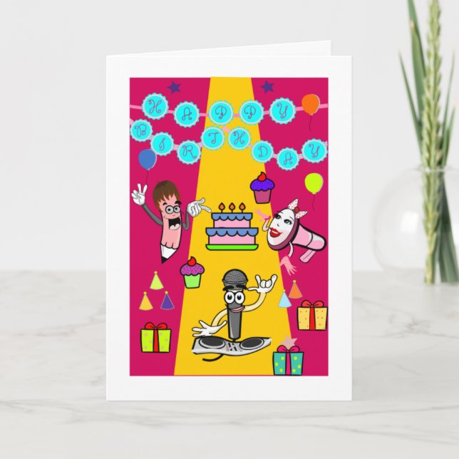 Cartes Pour Fêtes Annuelles Cupcakes and Balloons Birthday Card (Devant)