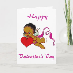 Cartes Pour Fêtes Annuelles Cupide noire africaine