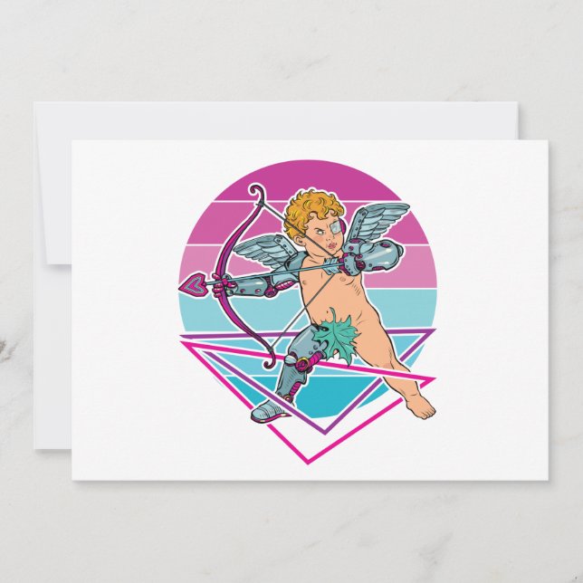 Cartes Pour Fêtes Annuelles Cupidon cyberpunk japonais pour la Saint-Valentin (Devant)