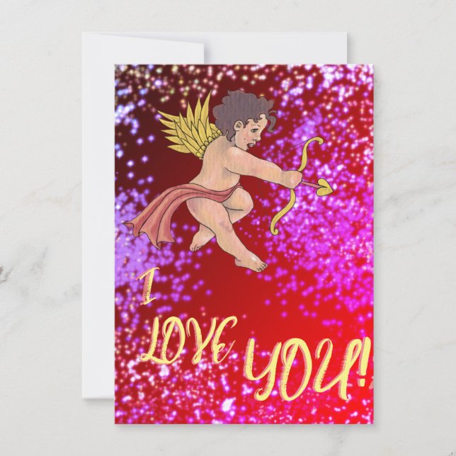 Cartes Pour Fêtes Annuelles Cupidon dangereux, Saint-Valentin, Amour (Devant)