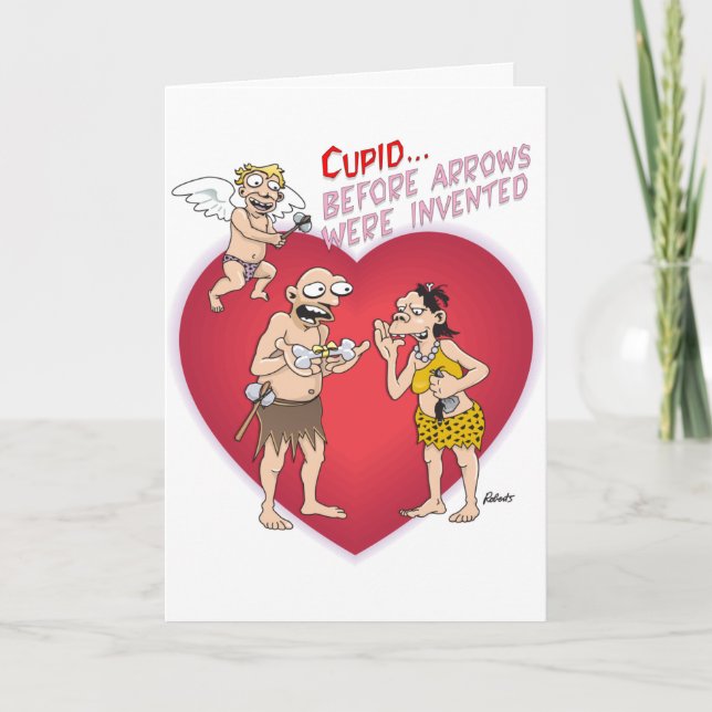Cartes Pour Fêtes Annuelles CUPIDON préhistorique Valentine (Devant)
