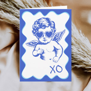 Cartes Pour Fêtes Annuelles Cupidon XO drôle et romantique dessiné à la main p