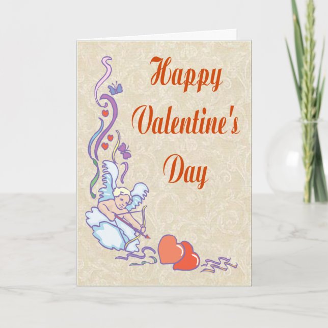 Cartes Pour Fêtes Annuelles Cupids Love Valentine Card (Devant)