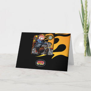 Cartes Pour Fêtes Annuelles CUPY moto noire