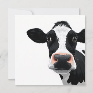 Cartes Pour Fêtes Annuelles Curiosité de vache en gros plan