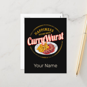 Cartes Pour Fêtes Annuelles Currywurst Saucisse rétro Vintage frites
