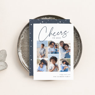 Cartes Pour Fêtes Annuelles Cursif 6 Photo Collage Nouvel An