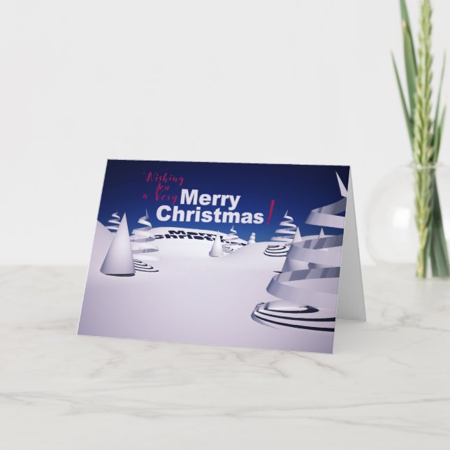 Cartes Pour Fêtes Annuelles Custom 3D SNOWY MERRY CHRISTMAS SEASON'S GREETING (Devant)