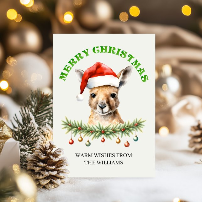 Cartes Pour Fêtes Annuelles Custom Aussie Wildlife Roo Family Christmas Card (Créateur téléchargé)