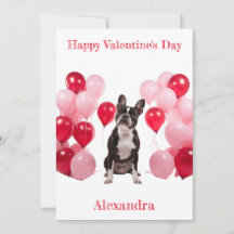 Custom Boston Terrier Rouge rose Ballons Valentine