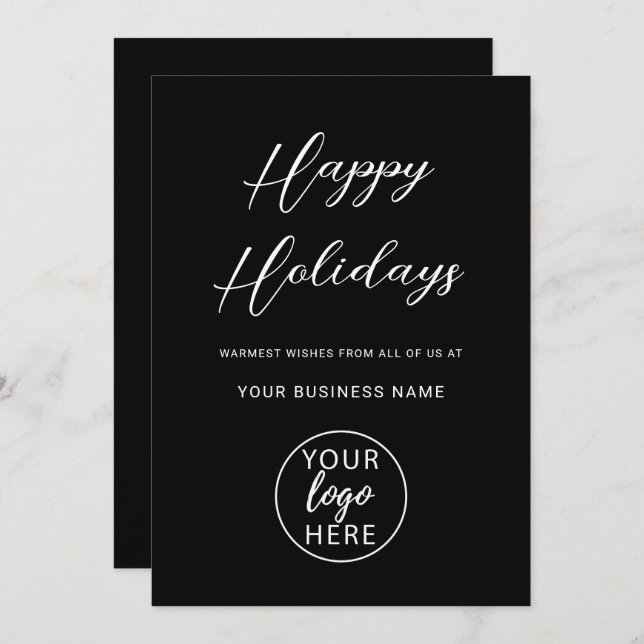 Cartes Pour Fêtes Annuelles Custom Business Logo Christmas Holiday (Devant / Derrière)