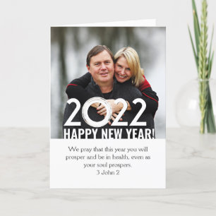 Cartes Pour Fêtes Annuelles Custom Christian 2 Photo Bonne année 2022