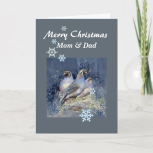 Cartes Pour Fêtes Annuelles Custom Christmas California Quail Bird Scripture