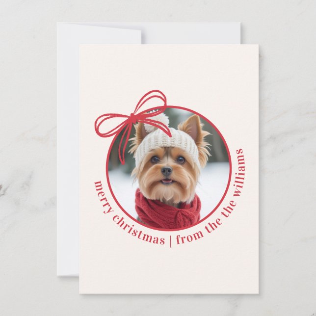 Cartes Pour Fêtes Annuelles Custom Family Pet Photo Merry Christmas (Devant)