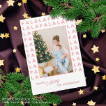 Cartes Pour Fêtes Annuelles Custom Fun Classic FA LA Dusty Rose Blush Pink<br><div class="desc">Unique, classe, tendance, joli et décoratif Noël de Noël et Bonne Année Carte de voeux. Joy Holidays salue le texte et l'espace pour customiser ou personnaliser avec une photo, nom de famille (ou noms individuels) et message de votre choix. encadré par un rose roux couleur rose vif FA LA word...</div>
