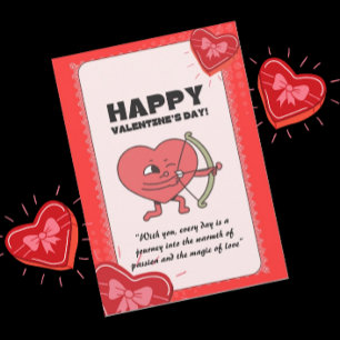 Cartes Pour Fêtes Annuelles Custom Funny Cupid Valentine's Day Heart Degien