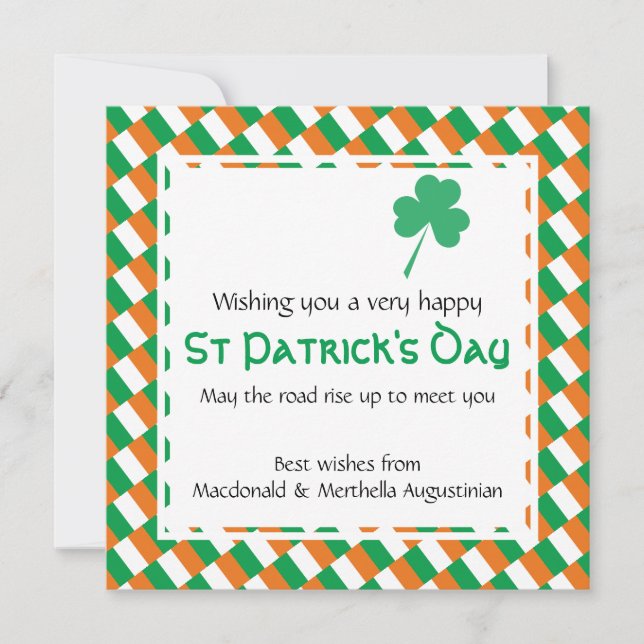 Cartes Pour Fêtes Annuelles Custom HAPPY ST PATRICK'S DAY (Devant)