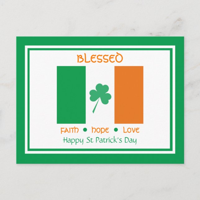 Cartes Pour Fêtes Annuelles Custom HAPPY ST PATRICK'S DAY Christian Blessed (Devant)