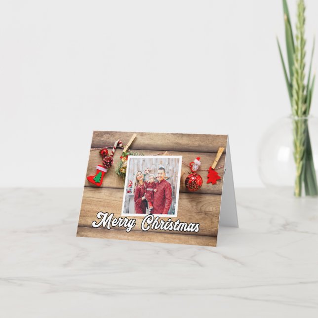 Cartes Pour Fêtes Annuelles Custom Holiday Photo Template Merry Christmas (Devant)