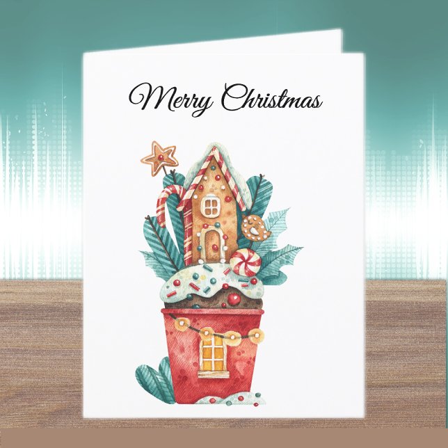 Cartes Pour Fêtes Annuelles Custom, Joyeux Noël Magique Sweets House (Créateur téléchargé)