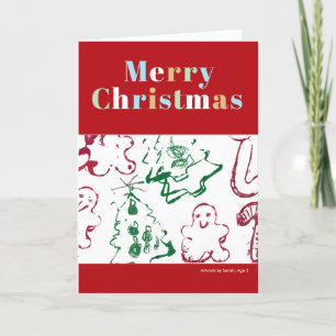Cartes Pour Fêtes Annuelles Custom Kid Christmas Art Joyeux Noël Photo