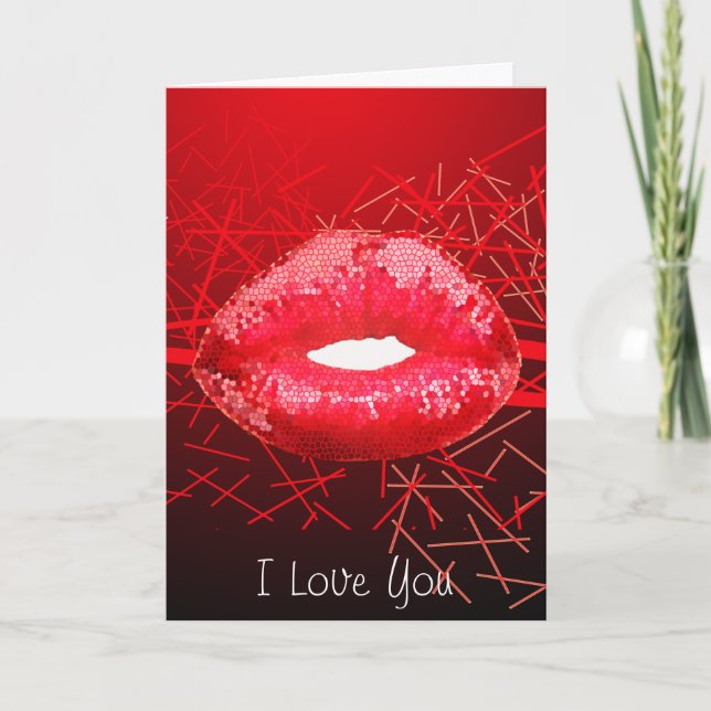Cartes Pour Fêtes Annuelles Custom Love m'embrasser et les coeurs valentine (Devant)