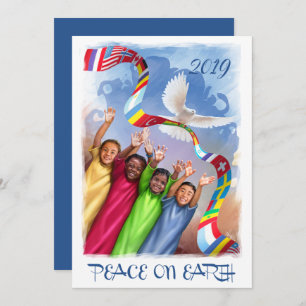 Cartes Pour Fêtes Annuelles Custom on Earth Enfants multicultural