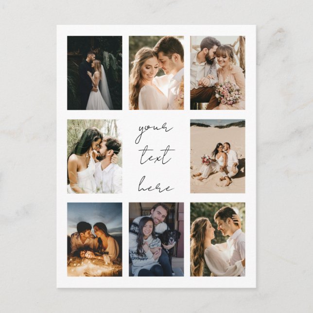 Cartes Pour Fêtes Annuelles Custom Photo Collage Personalized Picture Family (Devant)