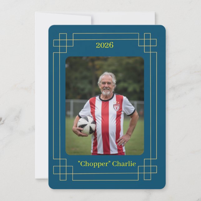 Cartes Pour Fêtes Annuelles Custom Portrait Photo Soccer Testimonial v2 Invite (Devant)