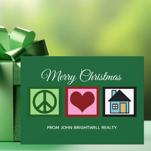 Cartes Pour Fêtes Annuelles Custom Real Estate Company Joyeux Noël Vert