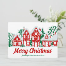 Custom Real Estate Company Merry Christmas Houses