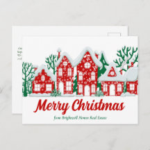 Custom Real Estate Company Merry Christmas Houses