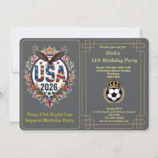 Cartes Pour Fêtes Annuelles Custom USA Soccer Team Bald Eagle Birthday Invite