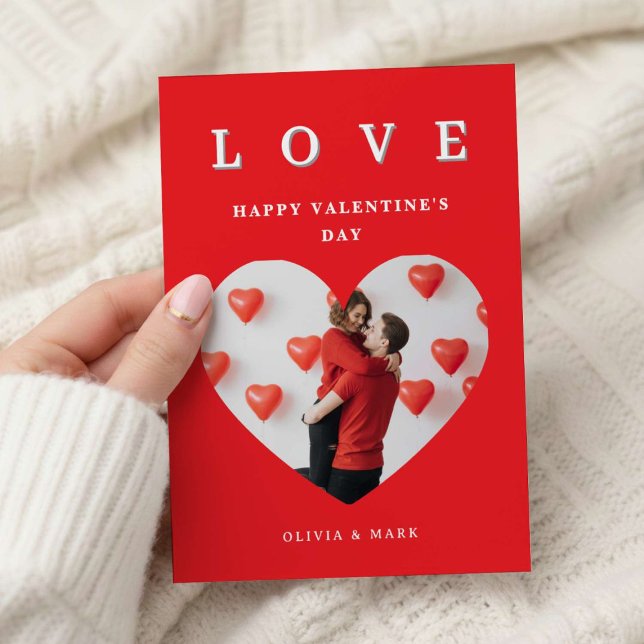 Cartes Pour Fêtes Annuelles Custom Valentines Day Romantic Love Photo Collage (Créateur téléchargé)