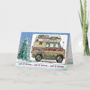 Cartes Pour Fêtes Annuelles Custom Van Camper RV Holiday Cards