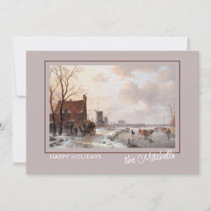 Cartes Pour Fêtes Annuelles Custom Winter Wonderland Paysage peinture d'art