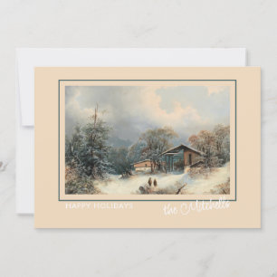 Cartes Pour Fêtes Annuelles Custom Winter Wonderland Paysage peinture d'art